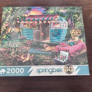 Springbok 2000-Piece Puzzle - Vibrant Camping Scene